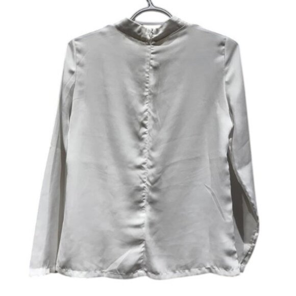 Simplee Apparel white long sleeve blouse size S - Picture 3 of 4
